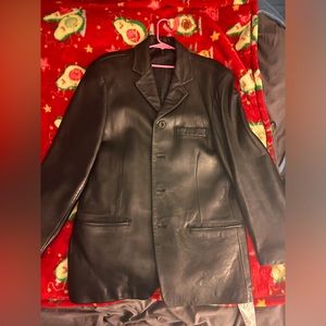 Men’s Kenneth Cole 100% Black Leather Jacket-Sz MED